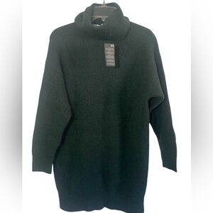 Mango Robert Knit Ribbed Sweater Dress Dark Green Size XS